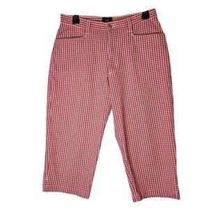 Lee red gingham retro capri. Size 10P. #972